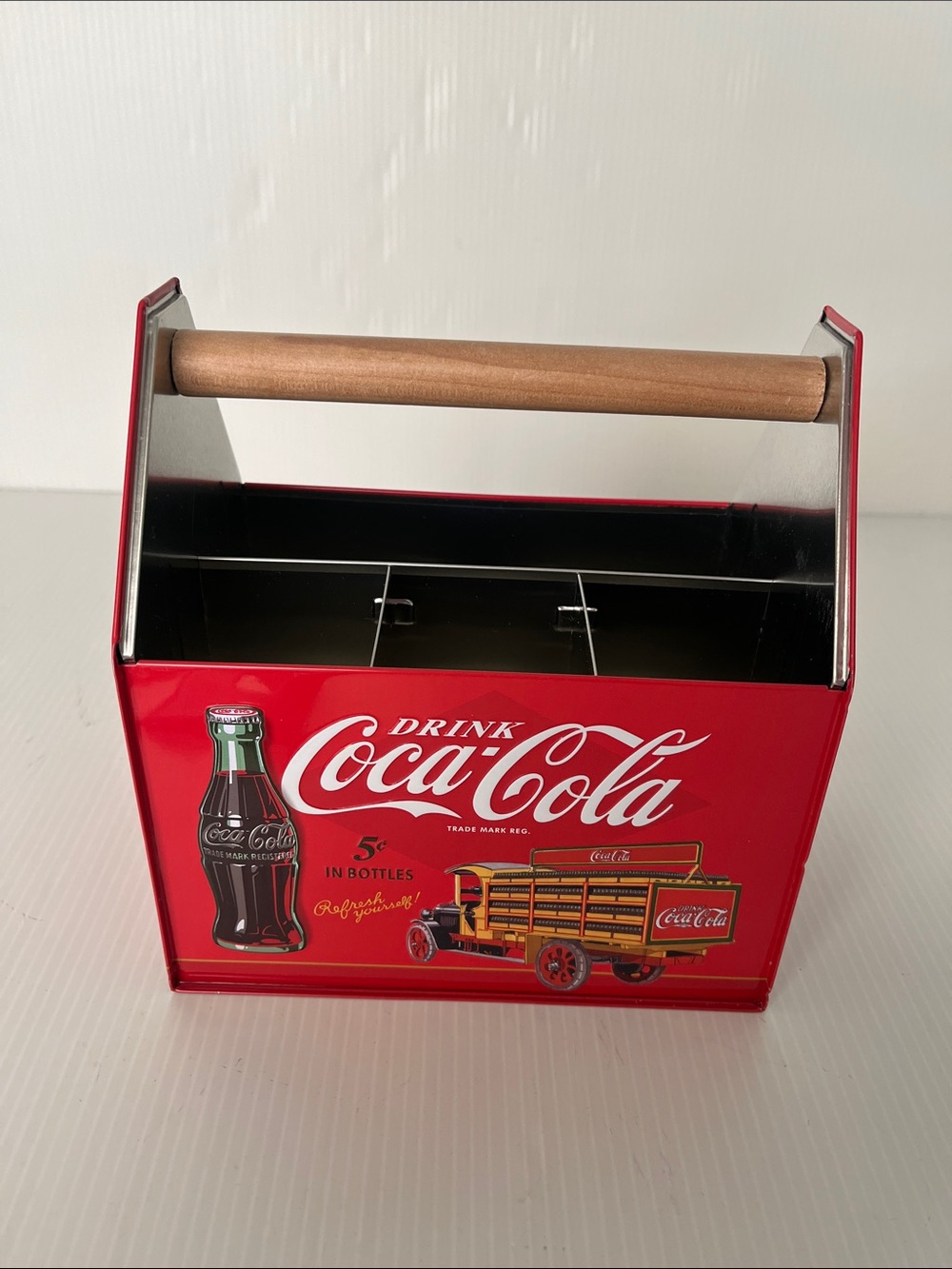 Coca-Cola Galvanized Tin Utensil Caddy